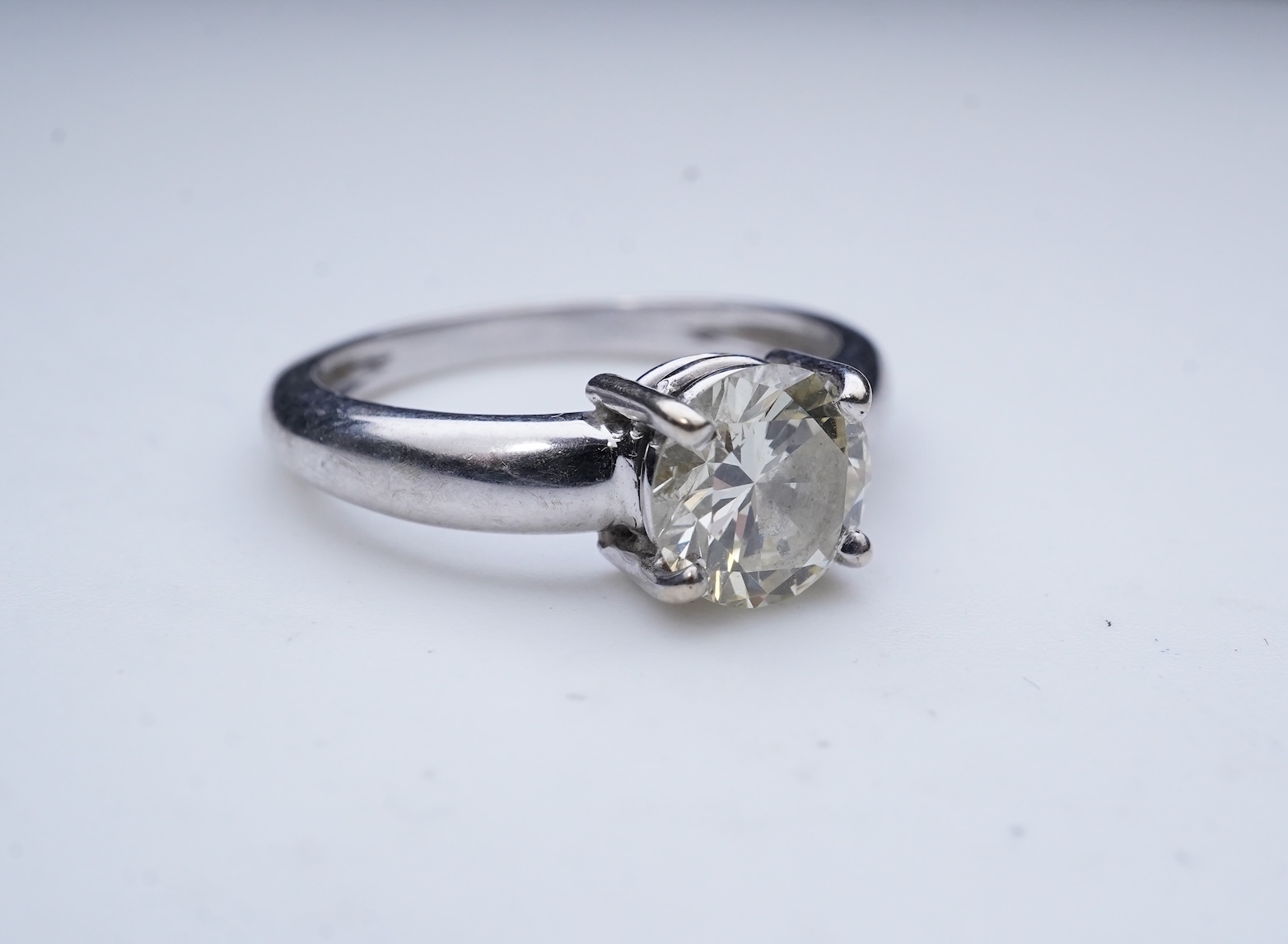 A solitaire diamond ring